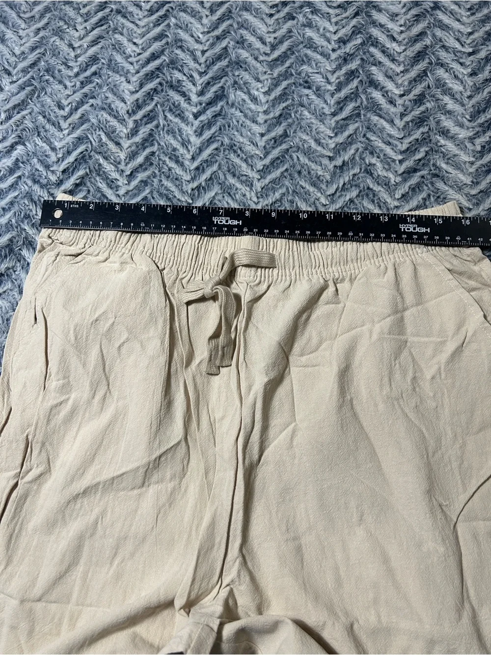 Men's Wide-Leg Drawstring Pants in Khaki NWOT